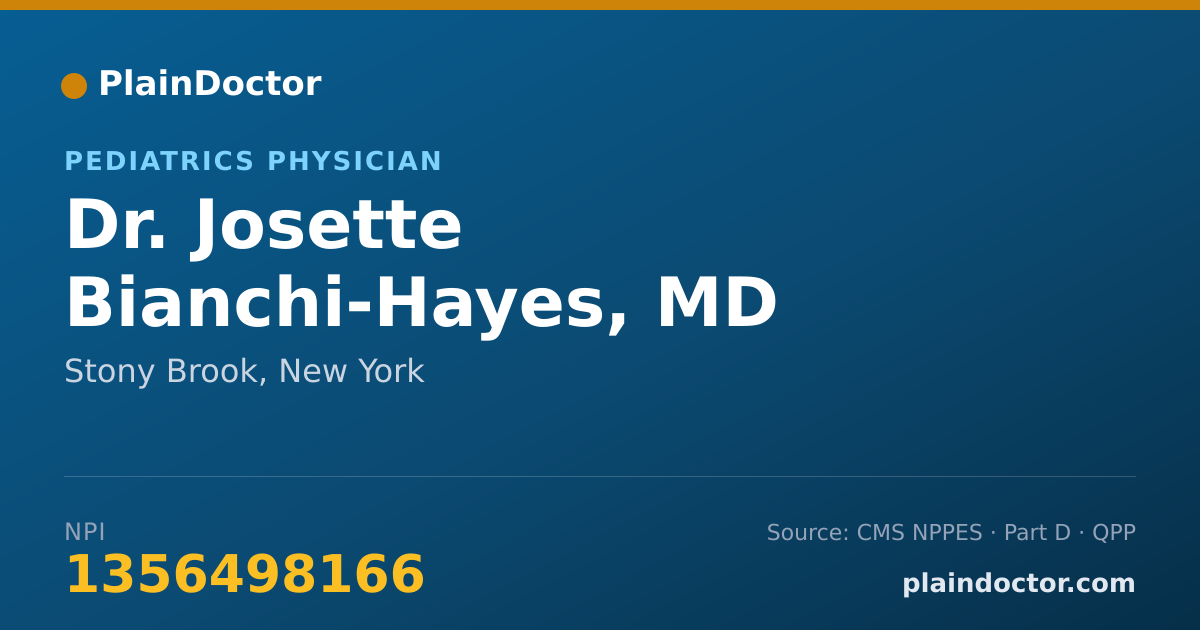 Shareable card for Josette Bianchi-Hayes, MD - Pediatrics Physician, Stony Brook, NY