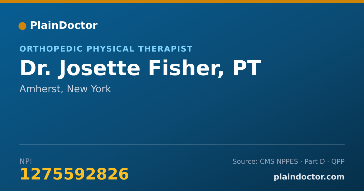 Shareable card for Josette Fisher, PT - Orthopedic Physical Therapist, Amherst, NY