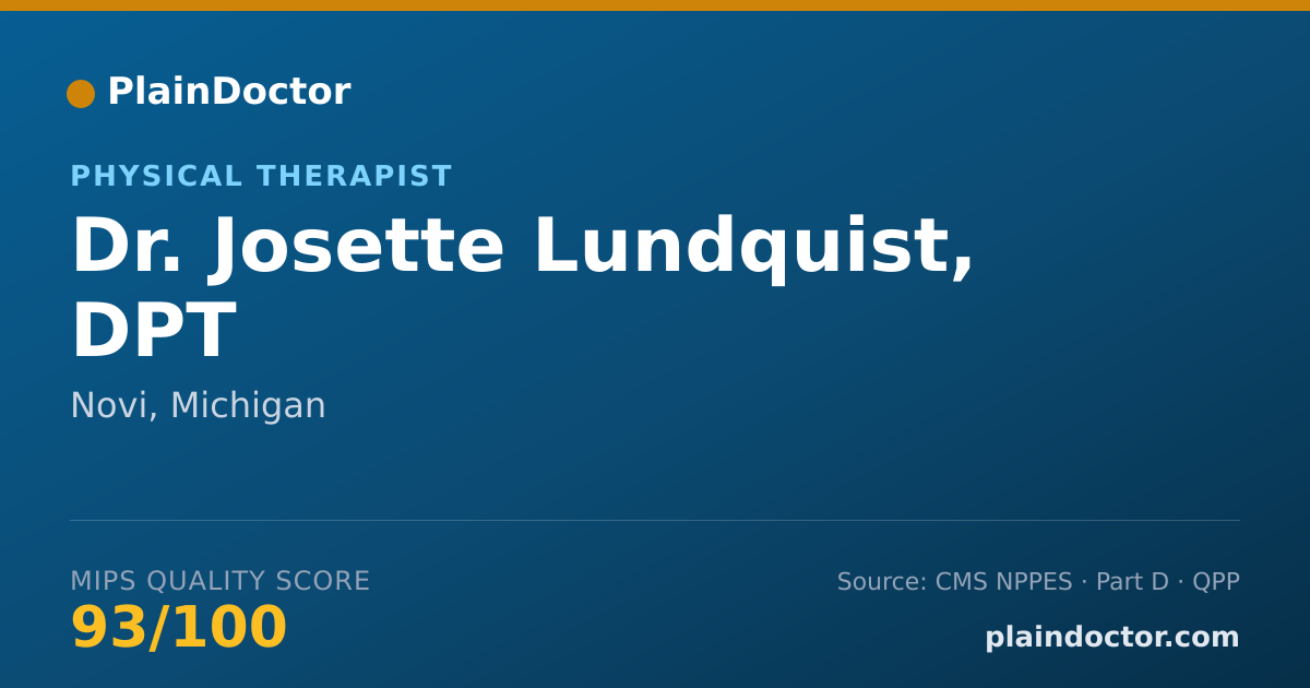 Shareable card for Josette Lundquist, DPT - Physical Therapist, Novi, MI