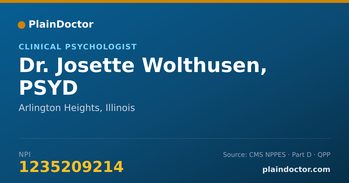 Shareable card for Josette Wolthusen, PSYD - Clinical Psychologist, Arlington Heights, IL
