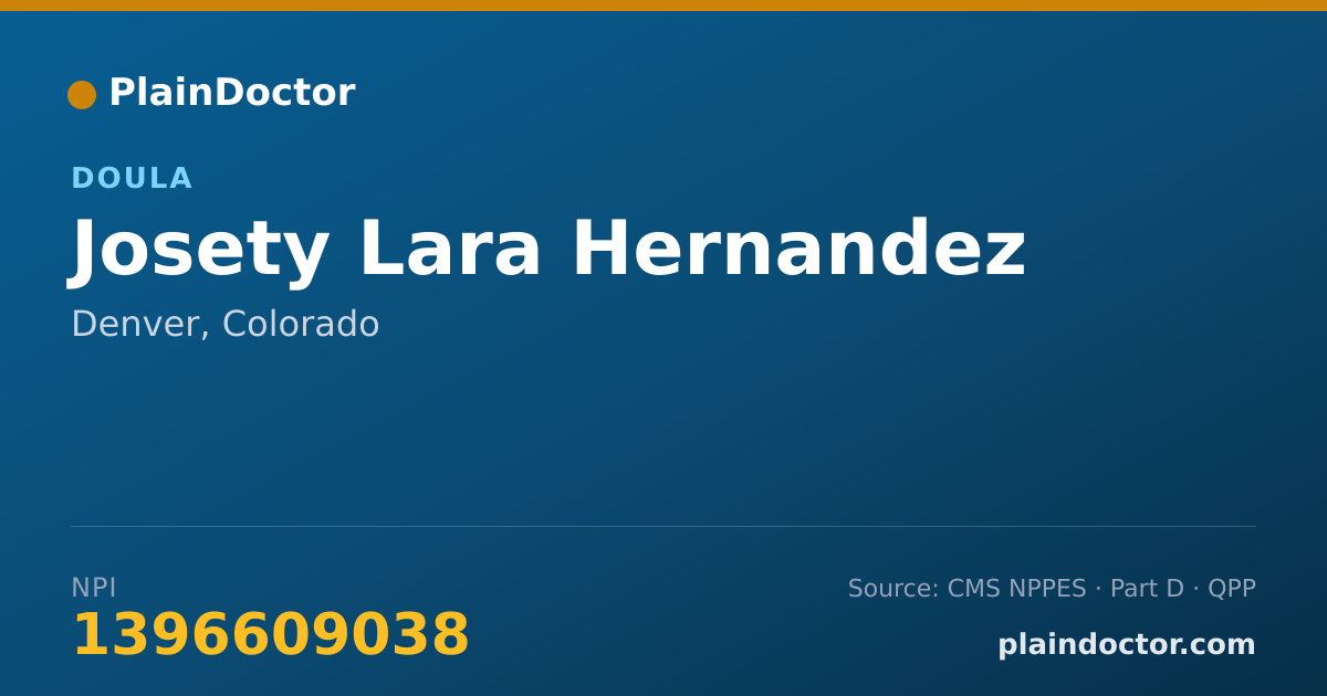 Shareable card for Josety Lara Hernandez - Doula, Denver, CO