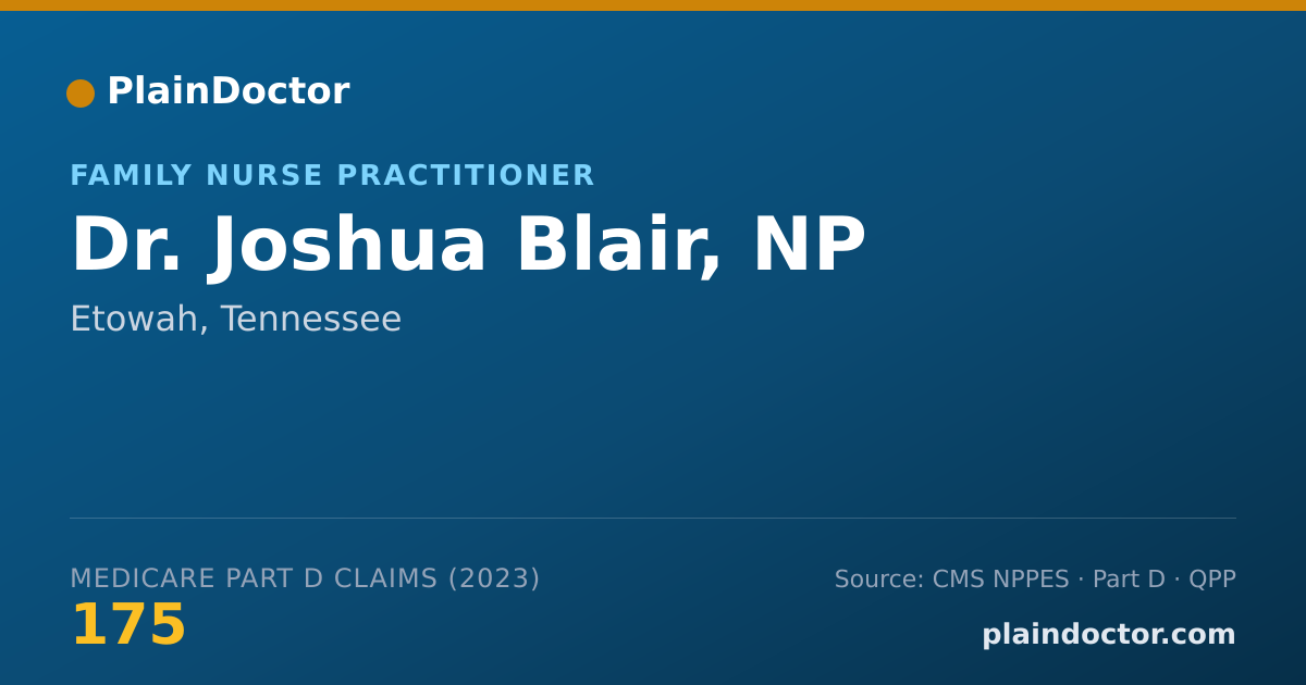 Shareable card for Joshua Blair, NP - Family Nurse Practitioner, Etowah, TN