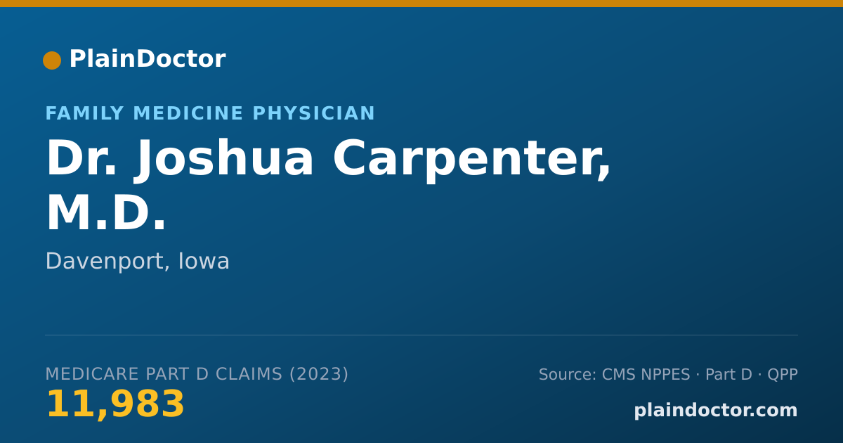 Shareable card for Joshua Carpenter, M.D. - Family Medicine Physician, Davenport, IA