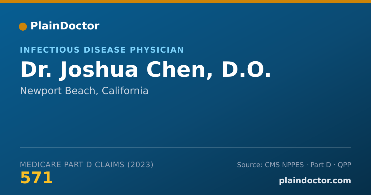 Shareable card for Joshua Chen, D.O. - Infectious Disease Physician, Newport Beach, CA