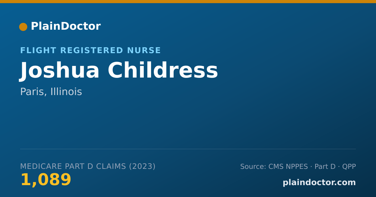 Shareable card for Joshua Childress - Flight Registered Nurse, Paris, IL