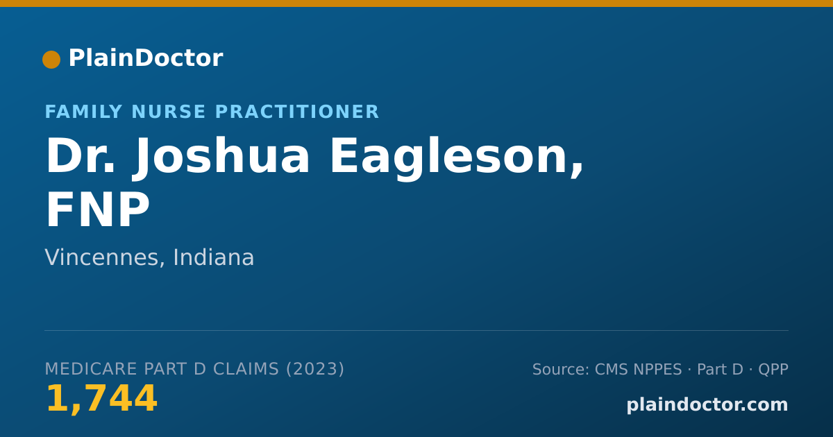 Shareable card for Joshua Eagleson, FNP - Family Nurse Practitioner, Vincennes, IN