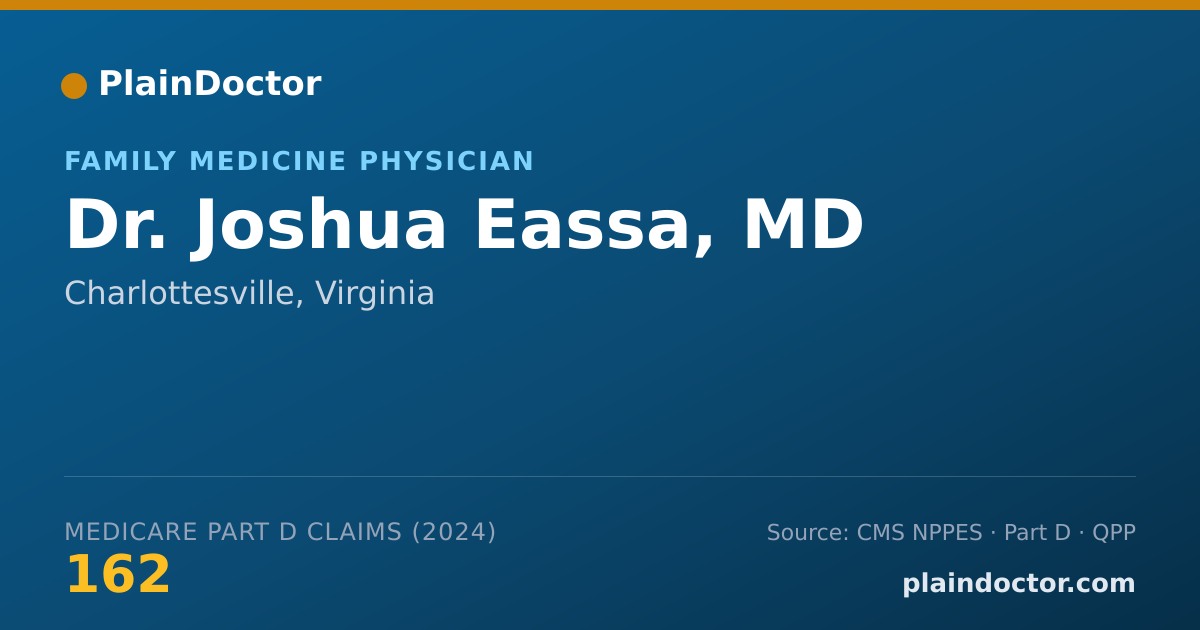 Shareable card for Joshua Eassa, MD - Family Medicine Physician, Charlottesville, VA