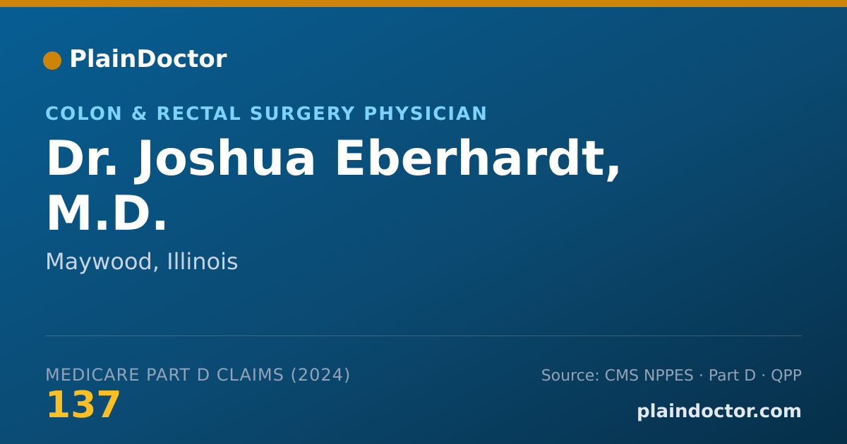 Shareable card for Joshua Eberhardt, M.D. - Colon & Rectal Surgery Physician, Maywood, IL