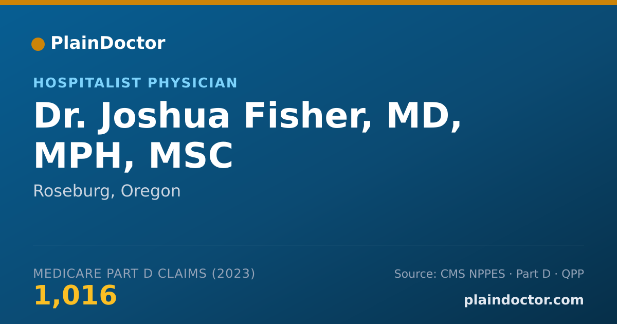 Shareable card for Joshua Fisher, MD, MPH, MSC - Hospitalist Physician, Roseburg, OR