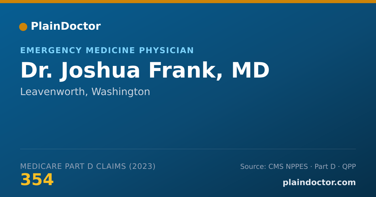 Shareable card for Joshua Frank, MD - Emergency Medicine Physician, Leavenworth, WA