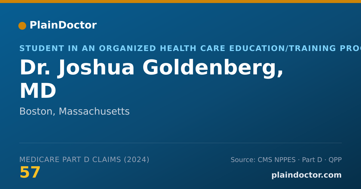 Shareable card for Joshua Goldenberg, MD - Student in an Organized Health Care Education/Training Program, Boston, MA