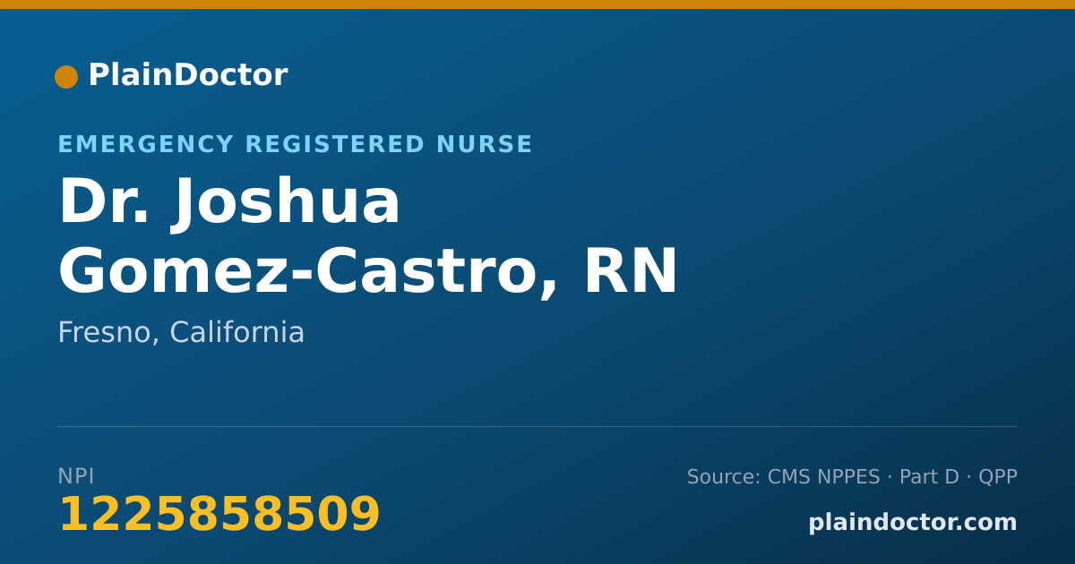 Shareable card for Joshua Gomez-Castro, RN - Emergency Registered Nurse, Fresno, CA