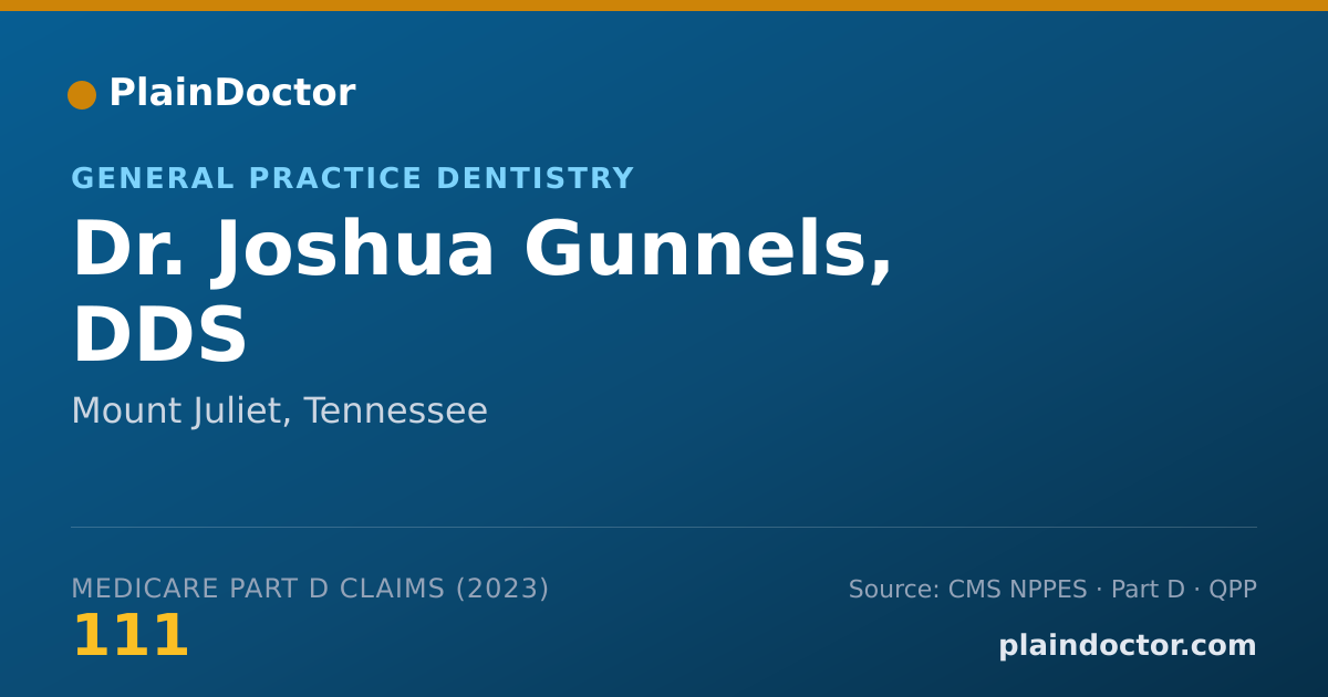 Shareable card for Joshua Gunnels, DDS - General Practice Dentistry, Mount Juliet, TN