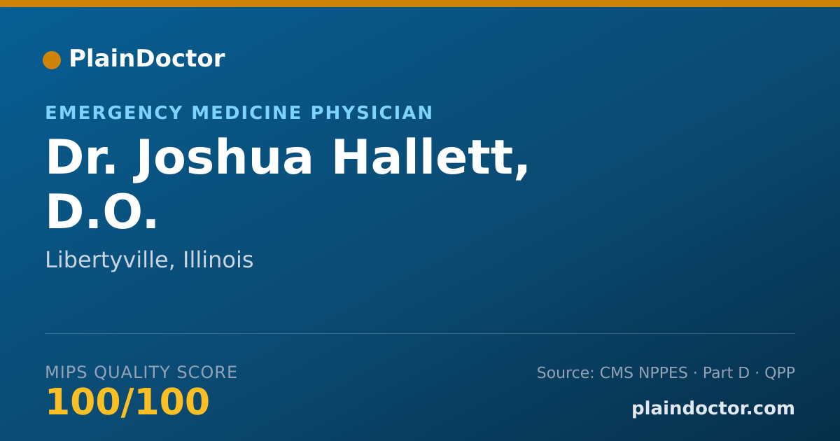 Shareable card for Joshua Hallett, D.O. - Emergency Medicine Physician, Libertyville, IL