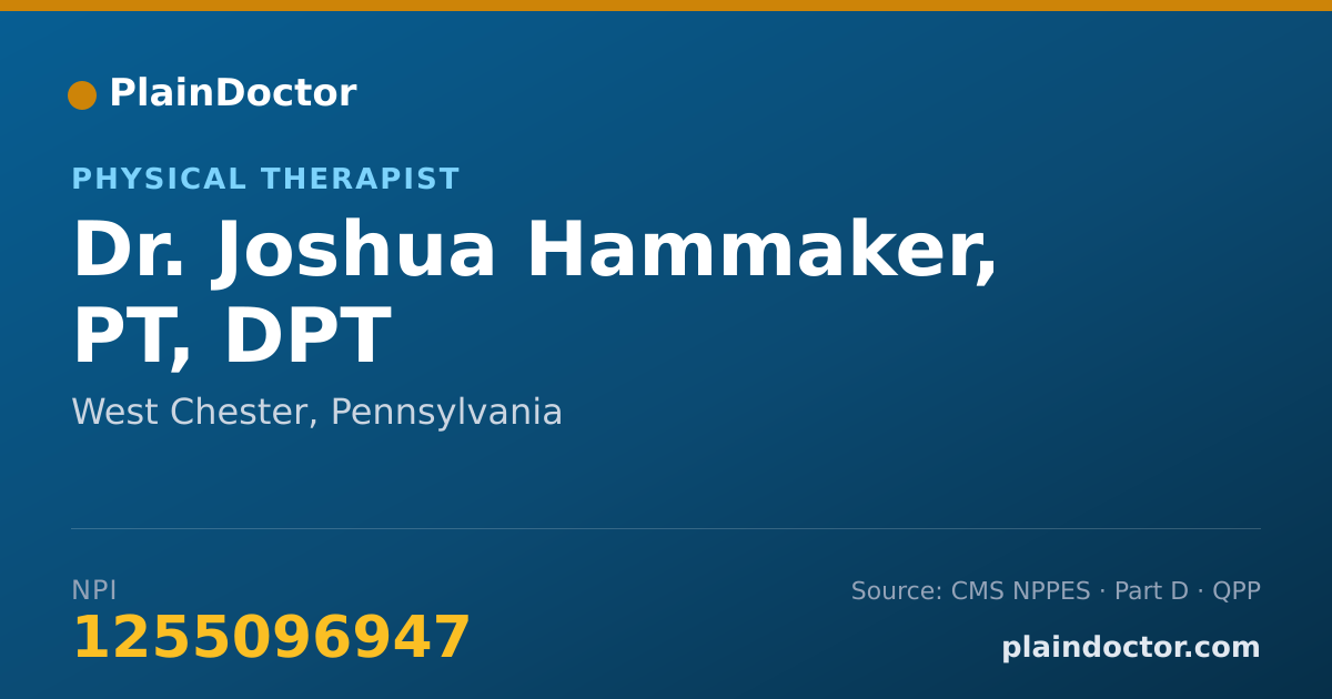 Shareable card for Joshua Hammaker, PT, DPT - Physical Therapist, West Chester, PA