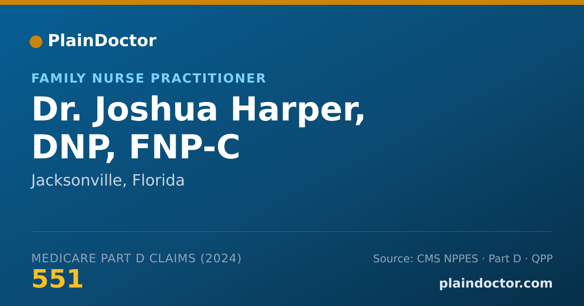 Shareable card for Joshua Harper, DNP, FNP-C - Nurse Practitioner, Jacksonville, FL