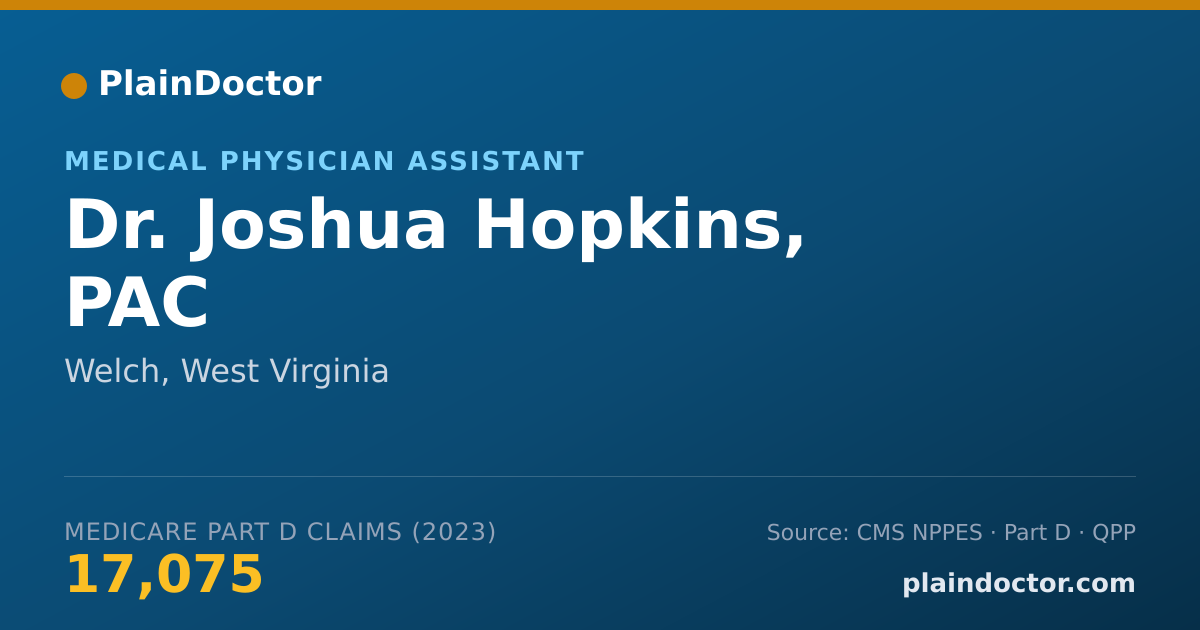 Shareable card for Joshua Hopkins, PAC - Medical Physician Assistant, Welch, WV