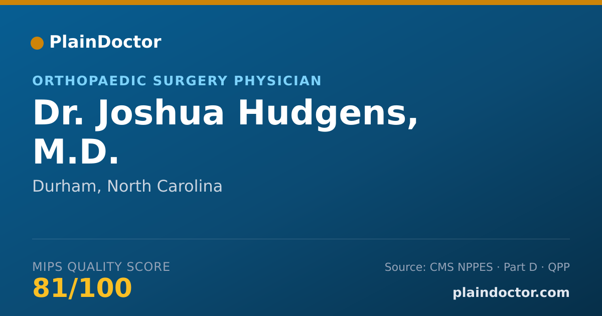 Shareable card for Joshua Hudgens, M.D. - Orthopaedic Surgery Physician, Durham, NC