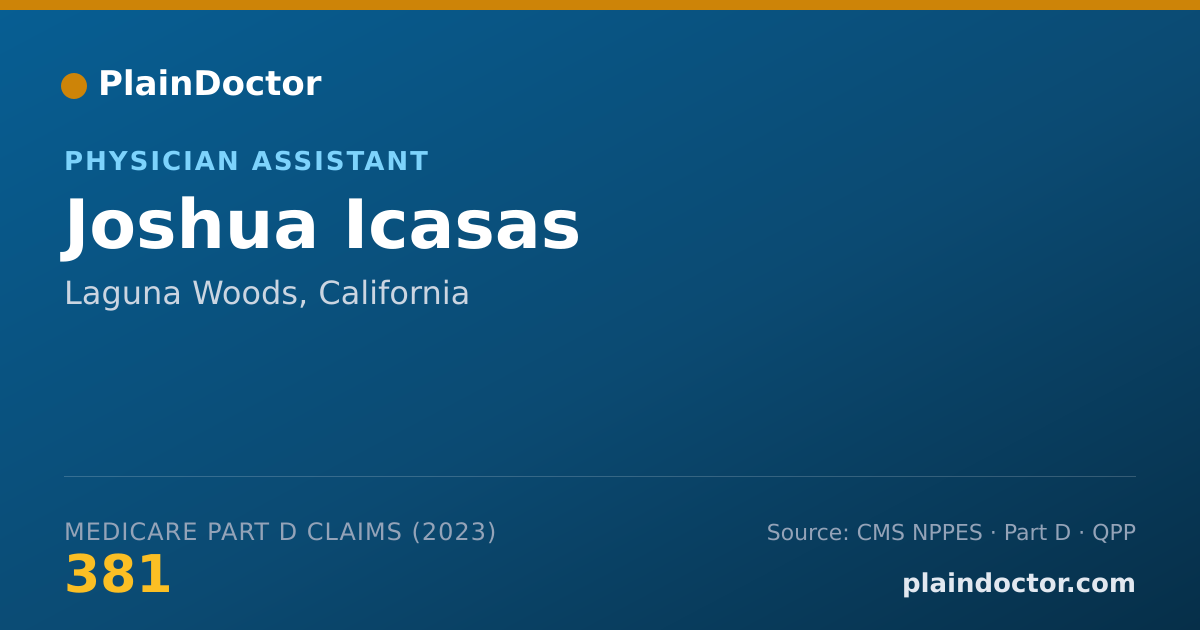 Shareable card for Joshua Icasas - Physician Assistant, Laguna Woods, CA
