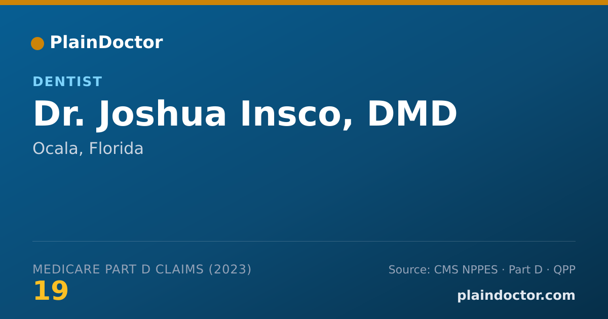 Shareable card for Joshua Insco, DMD - Dentist, Ocala, FL