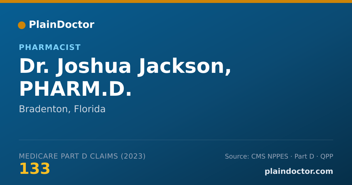 Shareable card for Joshua Jackson, PHARM.D. - Pharmacist, Bradenton, FL