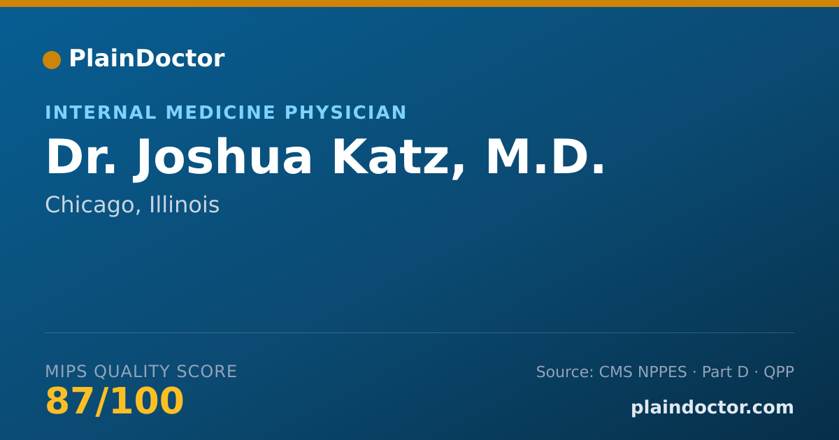 Shareable card for Joshua Katz, M.D. - Internal Medicine Physician, Chicago, IL
