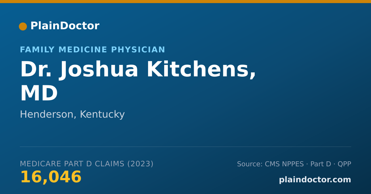 Shareable card for Joshua Kitchens, MD - Family Medicine Physician, Henderson, KY
