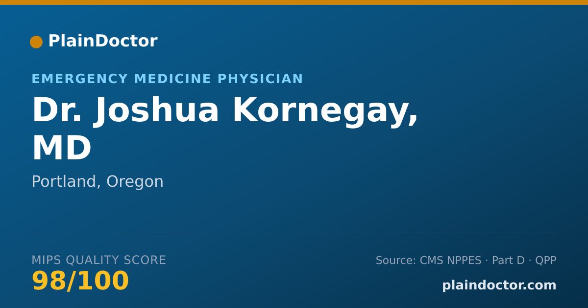 Shareable card for Joshua Kornegay, MD - Emergency Medicine Physician, Portland, OR