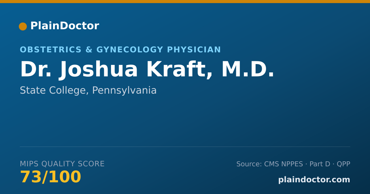 Shareable card for Joshua Kraft, M.D. - Obstetrics & Gynecology Physician, State College, PA