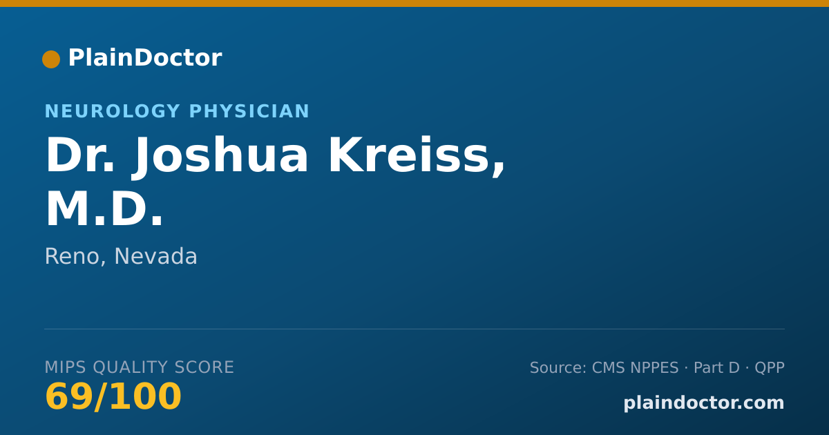 Shareable card for Joshua Kreiss, M.D. - Neurology Physician, Reno, NV