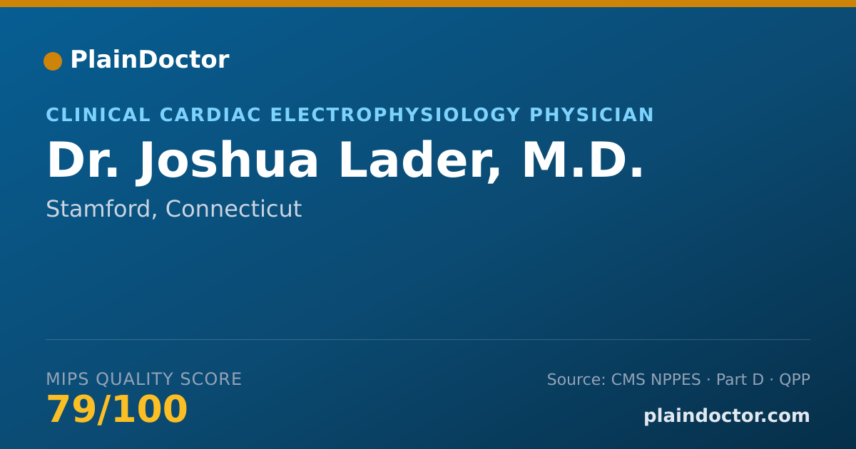 Shareable card for Joshua Lader, M.D. - Clinical Cardiac Electrophysiology Physician, Stamford, CT
