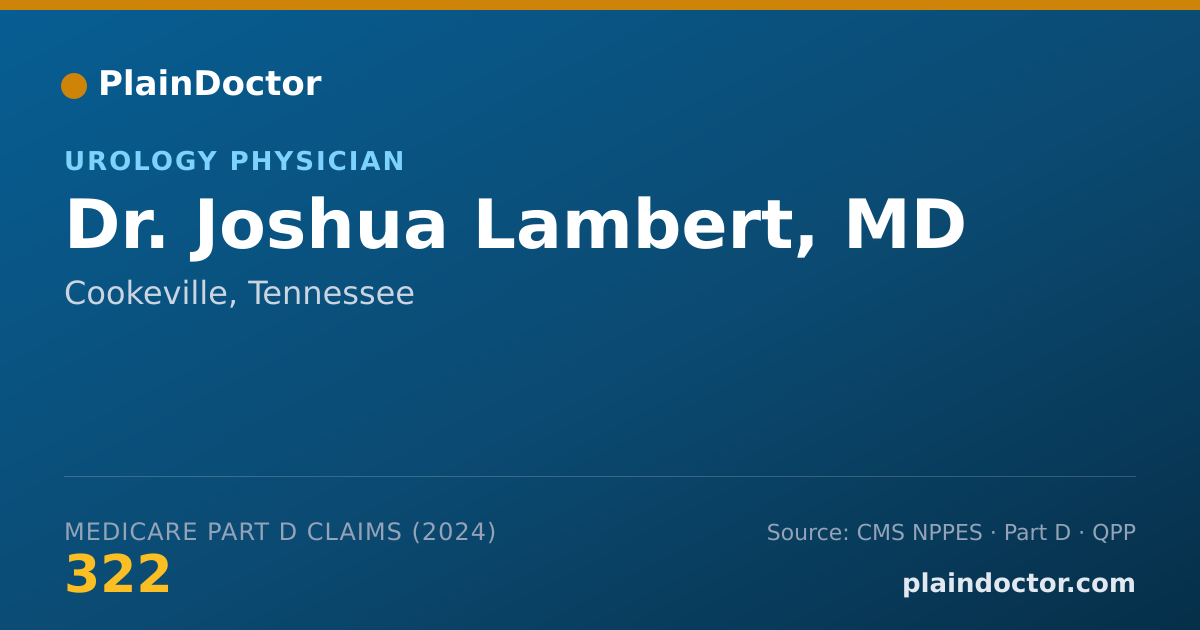 Shareable card for Joshua Lambert, MD - Urology Physician, Cookeville, TN