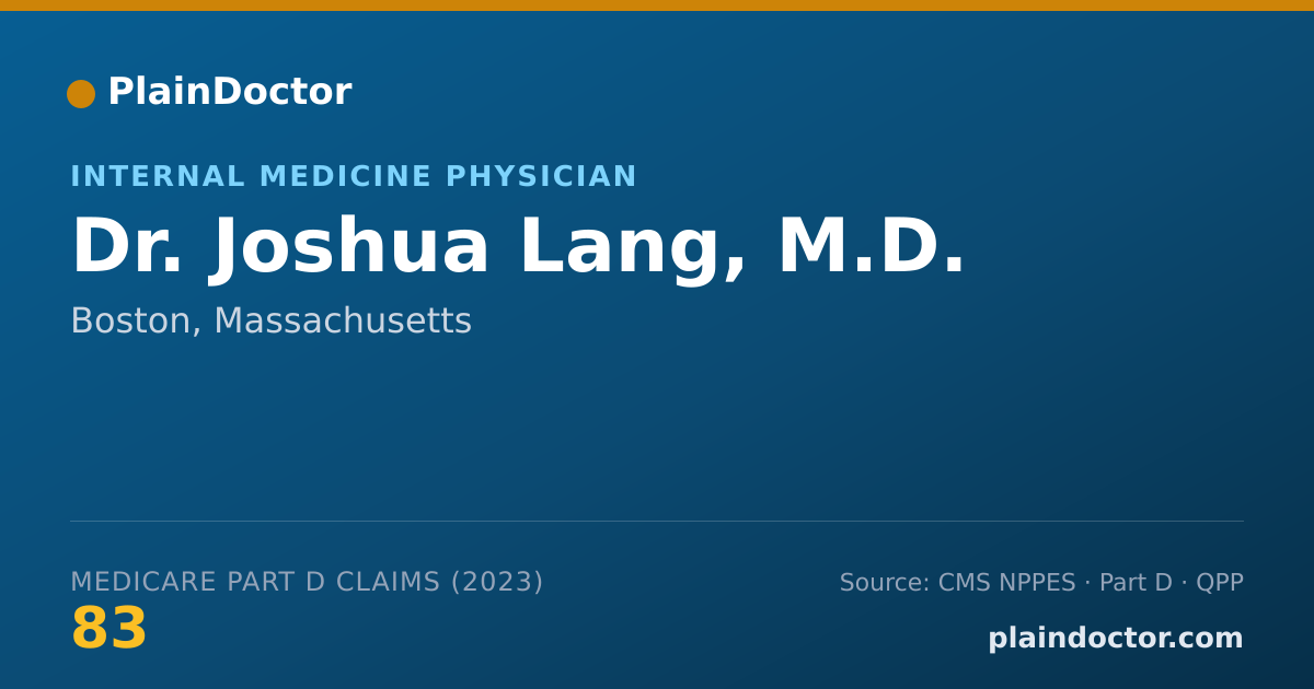 Shareable card for Joshua Lang, M.D. - Internal Medicine Physician, Boston, MA