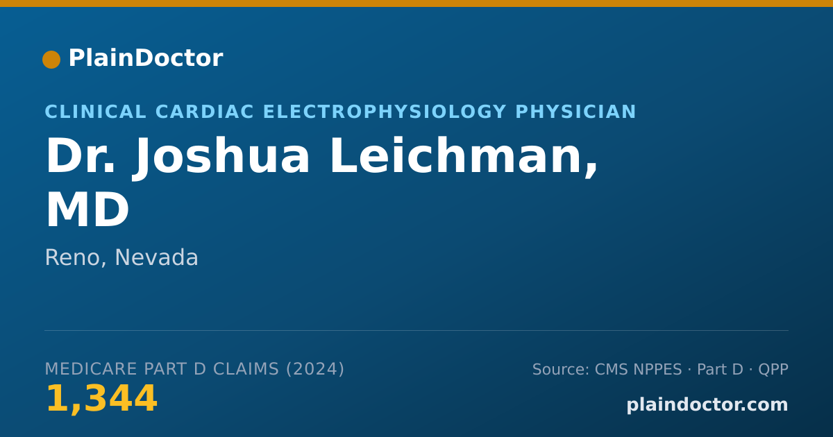 Shareable card for Joshua Leichman, MD - Clinical Cardiac Electrophysiology Physician, Reno, NV