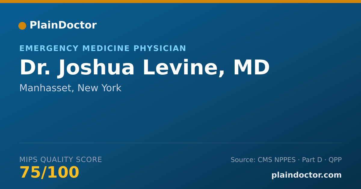 Shareable card for Joshua Levine, MD - Emergency Medicine Physician, Manhasset, NY