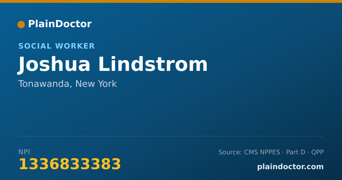 Shareable card for Joshua Lindstrom - Social Worker, Tonawanda, NY