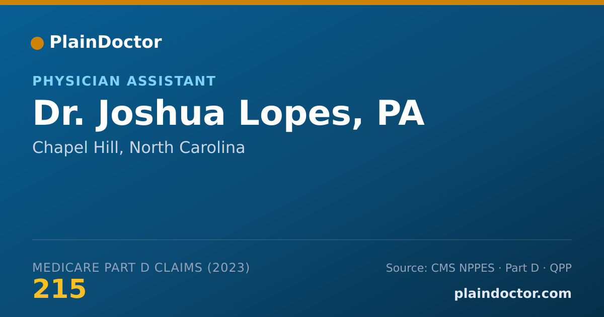 Shareable card for Joshua Lopes, PA - Physician Assistant, Chapel Hill, NC