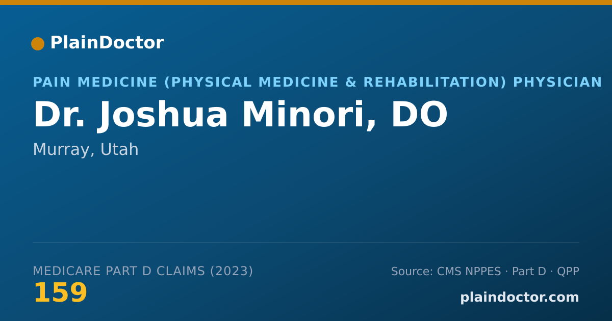 Shareable card for Joshua Minori, DO - Pain Medicine (Physical Medicine & Rehabilitation) Physician, Murray, UT