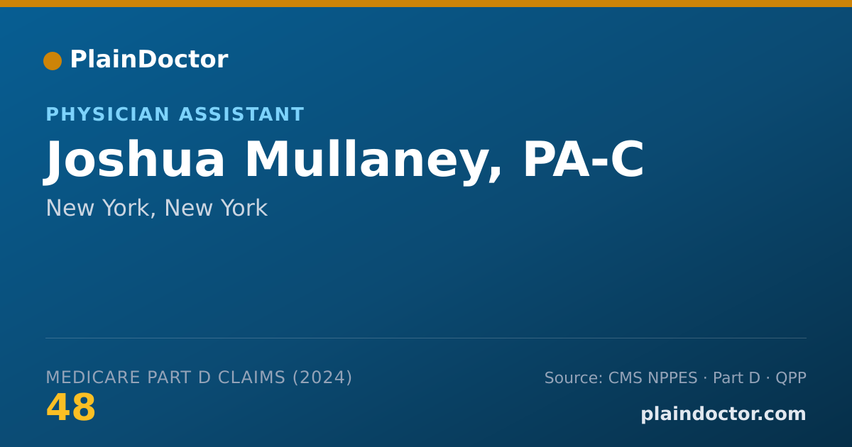 Shareable card for Joshua Mullaney, PA-C - Physician Assistant, New York, NY