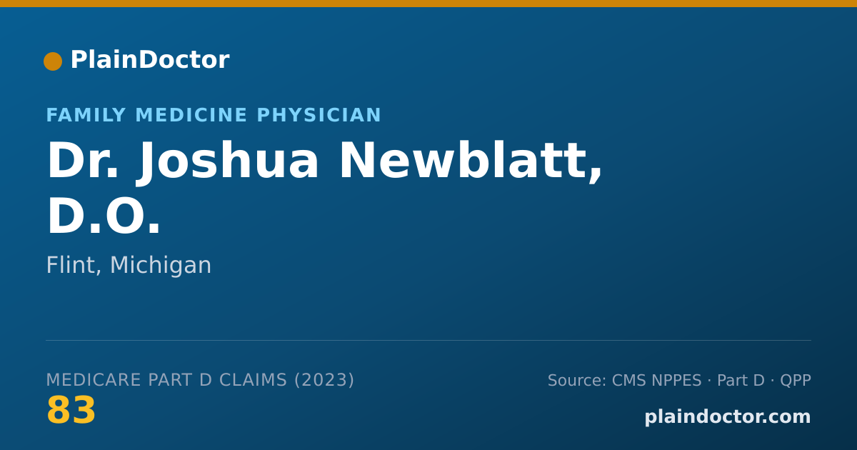 Shareable card for Joshua Newblatt, D.O. - Family Medicine Physician, Flint, MI