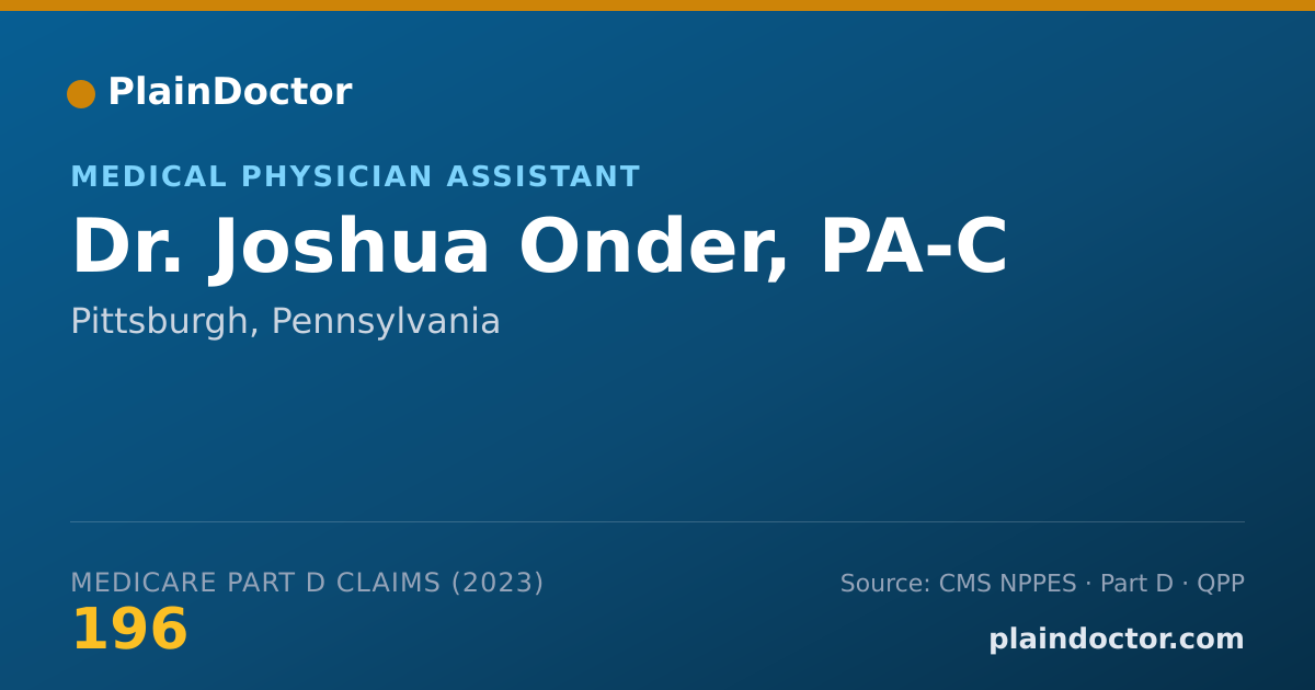 Shareable card for Joshua Onder, PA-C - Medical Physician Assistant, Pittsburgh, PA