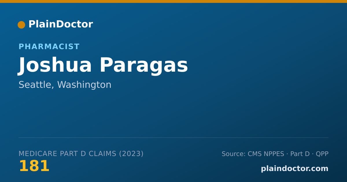 Shareable card for Joshua Paragas - Pharmacist, Seattle, WA