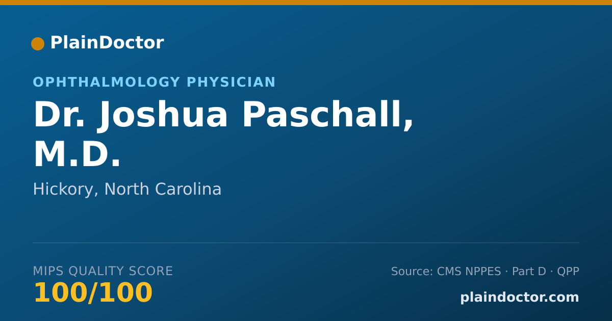 Shareable card for Joshua Paschall, M.D. - Ophthalmology Physician, Hickory, NC