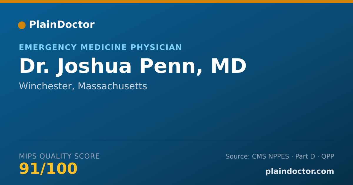 Shareable card for Joshua Penn, MD - Emergency Medicine Physician, Winchester, MA