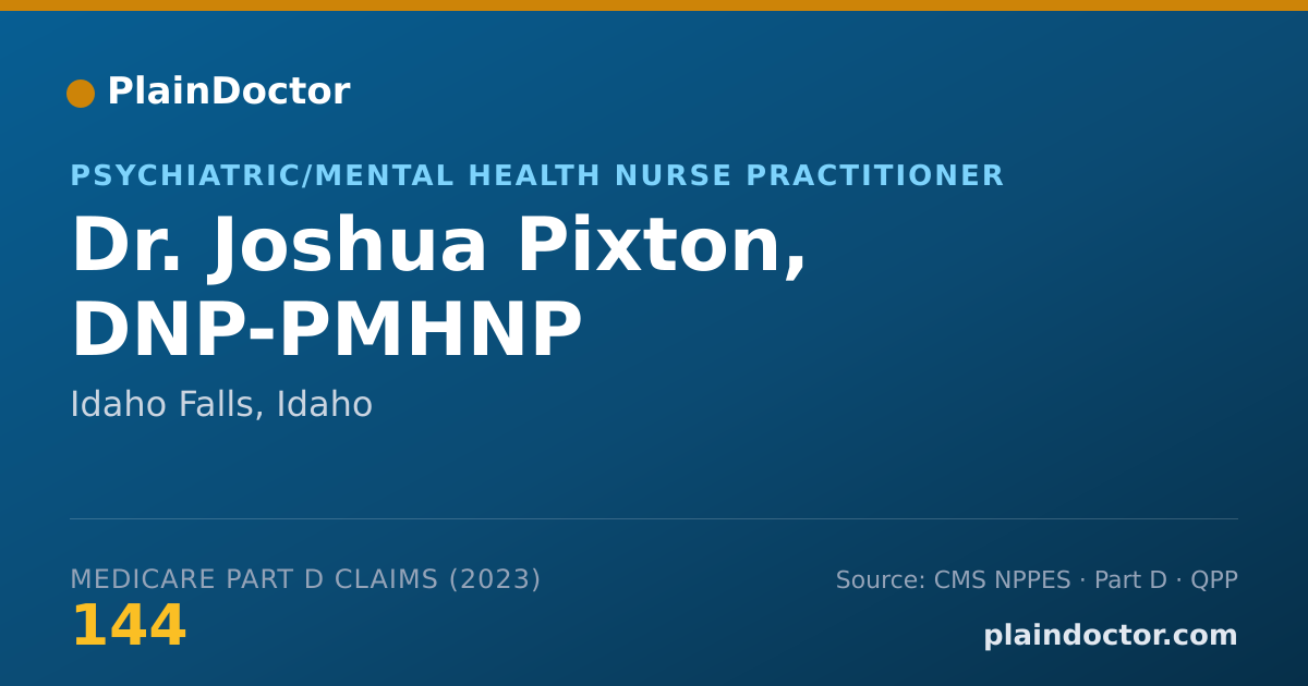 Shareable card for Joshua Pixton, DNP-PMHNP - Psychiatric/Mental Health Nurse Practitioner, Idaho Falls, ID