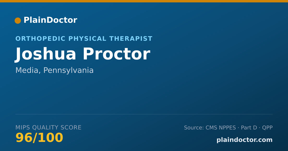 Shareable card for Joshua Proctor - Orthopedic Physical Therapist, Media, PA