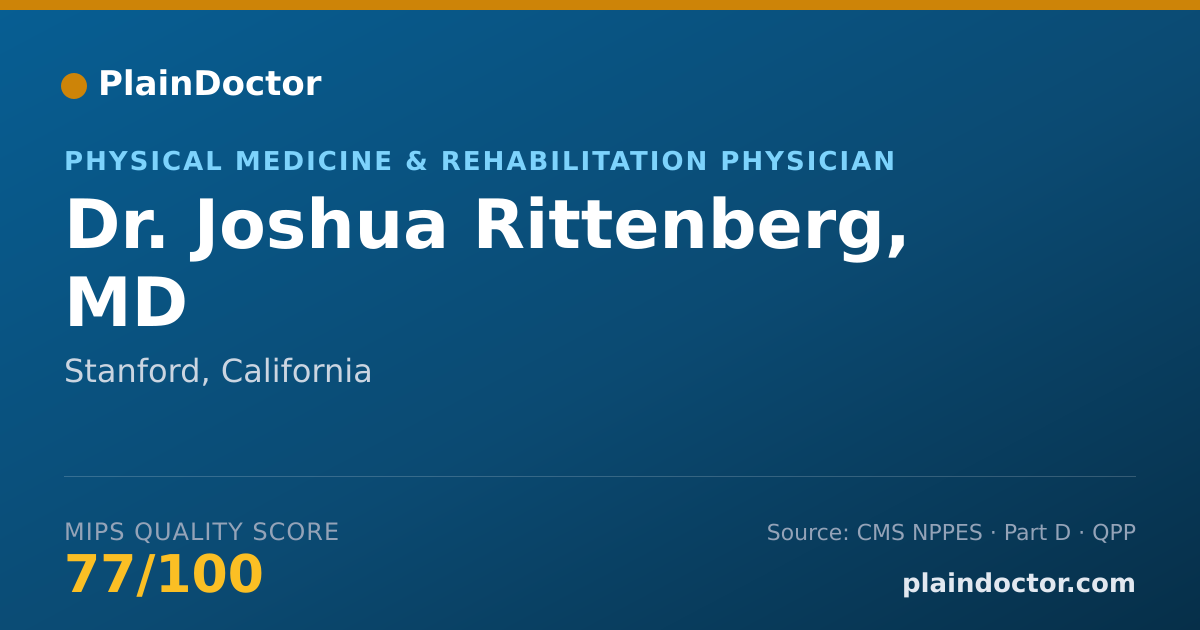 Shareable card for Joshua Rittenberg, MD - Physical Medicine & Rehabilitation Physician, Stanford, CA