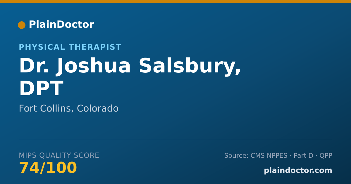 Shareable card for Joshua Salsbury, DPT - Physical Therapist, Fort Collins, CO