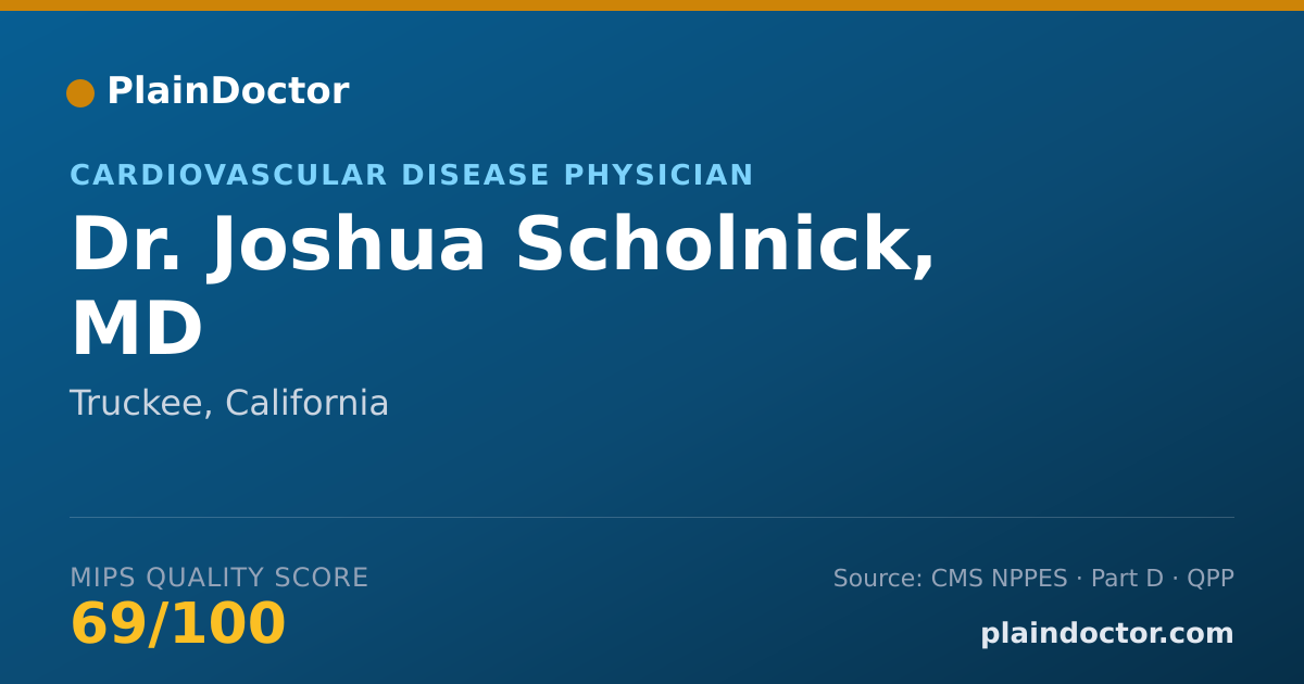 Shareable card for Joshua Scholnick, MD - Cardiovascular Disease Physician, Truckee, CA