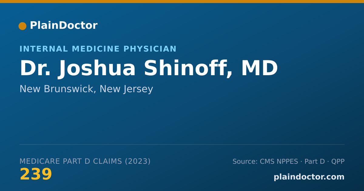 Shareable card for Joshua Shinoff, MD - Internal Medicine Physician, New Brunswick, NJ